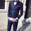 Mens Suits With Pants 3 Pieces Double Breasted Suits Mens Burgundy Tuxedo Slim Fit Formal Wedding Prom Dress Suits 2018 Mauchley