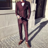 Mens Suits With Pants 3 Pieces Double Breasted Suits Mens Burgundy Tuxedo Slim Fit Formal Wedding Prom Dress Suits 2018 Mauchley