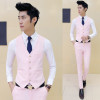 Bridegroom Suit 2016 New Brand Mens Suit Designers Wedding Party Event Solid Green Pink 10 colors Slim Fit Prom Suit 3 piece