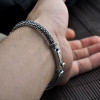 Pure 925 Sterling Silver Men Bracelets Vintage Punk Rock Hand-woven Personality Bracelets Thai Silver Fashion Jewelry Best Gifts