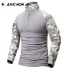 S.ARCHON Military Camouflage Shirt Men Multicam Uniform Tactical Long Sleeve T-Shirt Airsoft Paintball Clothes Army Combat Shirt