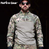ReFire Gear Men Tactical Combat Shirt Military Camouflage Long Sleeve T Shirt 100% Cotton Multicam Militar Uniform Army Clothing