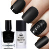 2 Bottles/Set BORN PRETTY 10ml Gloss Black Nail Polish &amp; 15ml Matte Surface Top Coat Nail Manicure Nail Art Lacquer Varnish 