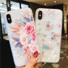 Flower Silicon Phone Case For iPhone X 7 8 6 Plus Rose Floral Leaves Cases For iPhone X 8 7 6 6S Plus 5 5S SE New Soft TPU Cover