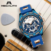  MEGALITH Mens Watches Top Brand Luxury Waterproof Blue Silicone Strap Sports Chronograph Quartz Wrist Watches Relogio Masculino