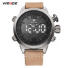  WEIDE men Sport watch Top luxury brand LED Digital Leather Strap Military Quartz Wrist Watches relogio masculino Male Clock Hour