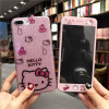 For iphone 8 /7 plus bling case pink Hello Kitty soft TPU Cover for Apple iPhone X / 10 /6 6S 6sPlus Tempered Glass screen film