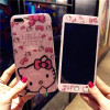  For iphone 8 /7 plus bling case pink Hello Kitty soft TPU Cover for Apple iPhone X / 10 /6 6S 6sPlus Tempered Glass screen film