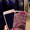  For iphone 8 /7 plus bling case pink Hello Kitty soft TPU Cover for Apple iPhone X / 10 /6 6S 6sPlus Tempered Glass screen film