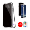  Magnetic Adsorption Flip Phone Case for Samsung Galaxy S8 S9 Plus Note 8 9 S7 Edge Cases Magnet Metal Tempered Glass Back Cover 