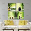 Modern 4 Panel Zen Giclee Canvas Prints Perfect Bamboo Green Pictures on Canvas Wall Painting Art for Home Office Decorations
