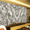 Custom Any Size Mural Wallpaper White Classic European Style Embossed 3D Stereo Living Room TV Background Wall Murals Wallpaper