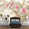 beibehang Custom Photo Wallpaper Mural 3D Relief Jewelry Rose Flower TV Wall Background papel de parede wallpaper for walls 3 d