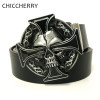 Western Cowboy Skull Keltic Cross Belt Buckle Metal Brand Luxury Mens Designer Pu Leather Belts For Men Jeans Cinturones Hombre