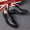  Crocodile pattern Men's Shoes Pointed Toe Formal Shoes 6cm Hidden Heels Genuine Leather Dress Shoes Men Oxfords Size 37-44 