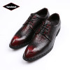  Crocodile pattern Men's Shoes Pointed Toe Formal Shoes 6cm Hidden Heels Genuine Leather Dress Shoes Men Oxfords Size 37-44 