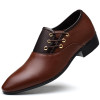 Business Men PU Leather Shoes Formal Casual Flat Pointed Toe Lace-Up Shoes WML99