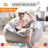 Large Bean Bag Sofa Cover Lounger Chair Sofa Ottoman Seat Living Room Furniture Without Filler Beanbag Bed Pouf Puff Couch Tatam 