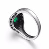 100% Real Pure 925 Sterling Silver Rings Green CZ Stone For Women Men Bulgaria Jewelry Vintage Design Silver Finger Ring