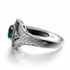 100% Real Pure 925 Sterling Silver Rings Green CZ Stone For Women Men Bulgaria Jewelry Vintage Design Silver Finger Ring