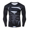 New Marvel Superman Black Men T Shirt 3D Print Compression Top T-Shirt Men Long Raglan Sleeve Fitness Cosplay Costume Slim Fit 