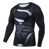 New Marvel Superman Black Men T Shirt 3D Print Compression Top T-Shirt Men Long Raglan Sleeve Fitness Cosplay Costume Slim Fit 