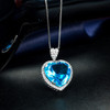 ZOCAI ZODIAC GEM 7.0 CT TOPAZ 0.21CT DIAMOND 9K WHITE GOLD BLUE HEART PENDANT + 925 STERLING SILVER CHAIN NECKLACE D02493 