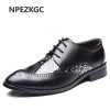  NPEZKGC New Oxford Shoes For Men Dress Shoes Genuine Leather Office Shoes Men Flats Zapatos Hombre Mens Oxfords Plus size 38-48