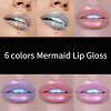 Liquid Crystal Glow Lip Gloss Laser Holographic Lip Tattoo Lipstick Mermaid Pigment Glitter Lipgloss Lip Plumper Gloss Makeup 