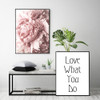  Decoration Pink Peonies Letter Nordic Wall Art Canvas Poster and Print Flower Canvas Painting Picture for Living Room Home Decor