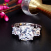  Peacock Star Cushion Cut 4 Carat Solid 925 Sterling Silver Ring Three-Stone Pageant Luxury Jewelry CFR8309 
