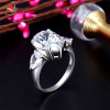  Peacock Star Pear Cut 4 Carat Solid 925 Sterling Silver Ring Three-Stone Pageant Luxury Jewelry CFR8308