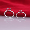  0.25 carat ceremony fashion ring 925 sterling silver jewelry bridal ring sets US size from 4 to 10.5 (DFE)