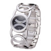 JW089 BAOSAILI  Brand Imitation Gold Plated Circles Strap Stainless Steel Back Shinning Women Watches Fashion Wrist Watch