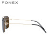 FONEX Polarized Sunglasses Men Ultralight 2019 Brand Design Mirror Alloy Oversize Square Sun Glasses for Men Screwless Eyewear