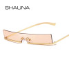 SHAUNA Fashion Half Frame Small Rectangle Sunglasses Women Brand Designer Ins Popular One Piece Red Shades Men