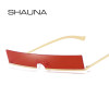 SHAUNA Fashion Half Frame Small Rectangle Sunglasses Women Brand Designer Ins Popular One Piece Red Shades Men