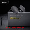 RoShari Vintage Steampunk polarized sunglasses women brand design men Round black frame black lens Sun glasses men gafas de sol