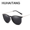 HUHAITANG luxury brand oval sunglasses men vintage cat eye sun glasses for women 2019 high quality designer eyewear