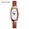 FanTeeDa Brand Leather Quartz Watches Fashion Women Casual Bracelet Wristwatches Rose Gold Simple Dial Sport Watch Clock