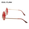 Oulylan Retro Round Sunglasses Men Women Brand Designer Red Sun glasses Female Vintage Metal Big Sunglasses UV400 Mirror Shade