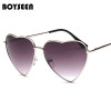 BOYSEEN Heart Shaped Sunglasses WOMEN metal Reflective LENES Fashion sun GLASSES MEN Mirror oculos de sol NEW 014