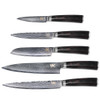 Global Japanese Damascus Steel Kitchen Knives Fruit Utility Santoku Slicing Chef Knife Best Damascus Cooking Knife 5 Pcs Set