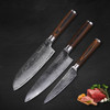 SUNNECKO Chef Knife Damascus Steel Japanese VG10 Kitchen Knives Set Pakka Wood Handle Slicing Utility Paring Bread Santoku Knife