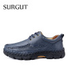 SURGUT Brand New Leather Shoes Men Weaving Sewing Thread Classic Luxury Business Men Casual Breathable Soft Footwear Male Flats