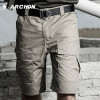 S.ARCHON US Summer Waterproof Military Loose Cotton Shorts Men Casual Tactical Cargo Breathable Shorts Elastic Waist Army Shorts