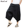 2018 New Fashion Cotton Thailand Shorts Bloomers Men Loose Linen Harem Shorts Nepal Seven Wide Leg Big Size Beach Shorts Summer