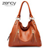  Zency 100% Genuine Leather Handbag Classic Black Women Shoulder Bag High Quality Female Crossbody Messenger Purse Brown Hobos 