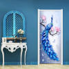 3D Stereo Relief Blue Peacock Photo Murals Wallpaper Living Room Bedroom Study Door Sticker PVC Waterproof Wall Paper Home Decor