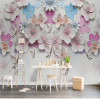 Custom 3D Photo, Peach Blossom Stereo Relief, Pink Romantic Rose Wallpaper, Dining Room Sofa TV Wall Bedroom 3D Photo Wallpaper